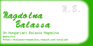 magdolna balassa business card